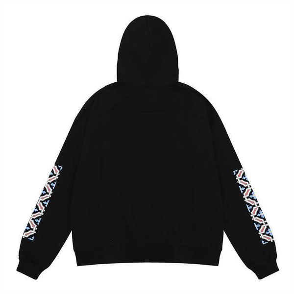 

vgk4 men's hoodies sweatshirts niche fashion rhude high-definition castle printed hip-hop men and women's casual loose loop hooded, Black