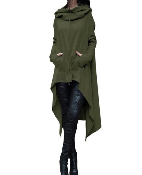 

new fashion high street solid color long hooded sweatshirts ladies leisure hoodies loose sleeve jumper plus size s4xl 2072441777, Black