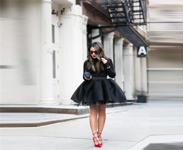 

fashion black mini tulle skirts women puffy aline tutu skirt girls female bottoms custom made faldas saias new short skirt 2103152973507