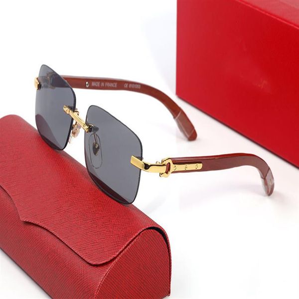 

mens sunglasses square full frame glasses 2021 fashion eyewear accessories ornamental wooden adumbral multi with original box282n, White;black