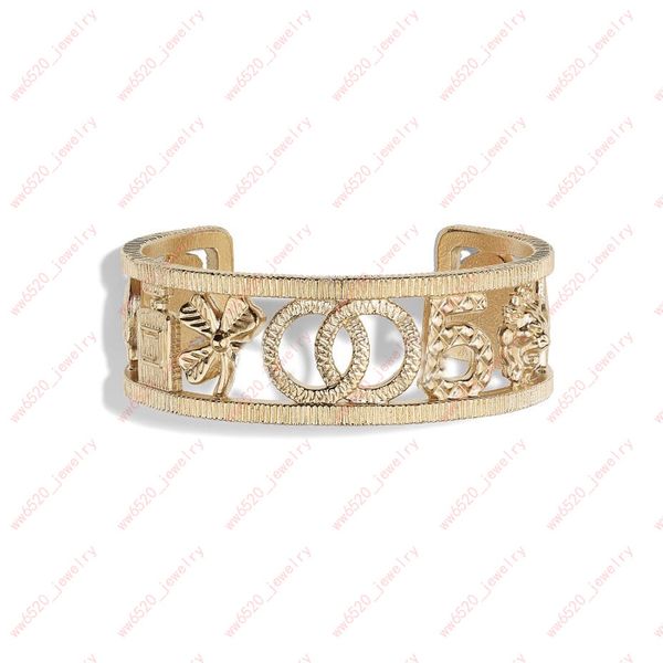 

ladies wide cuff floral four-leaved clover stars digital alphabet perfume multi-element combination bracelets, designer jewelry fashion clas, White