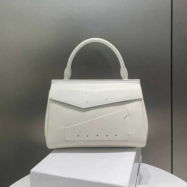 

mm6 square bag women's bag advanced sense postman bag paper fold bag handheld skew straddle fashion large capacity flip bag 230815