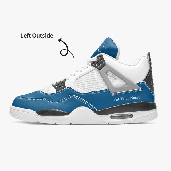 

classics diy custom basketball shoes mens and womens interesting combination of dark blue and white cool trainers outdoor sports 36-46