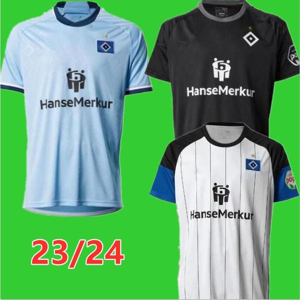 

23 24 hamburger sv soccer jerseys home away 2023 2024 hsv manner kinder uniformen men kit football shirts uniforms men, Black;yellow