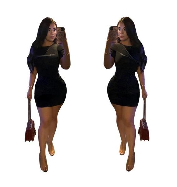 

drs summer 2022 women casual dress long sleeve elegant party bodycon dress letter printed mini drs74364941322396, Black;gray