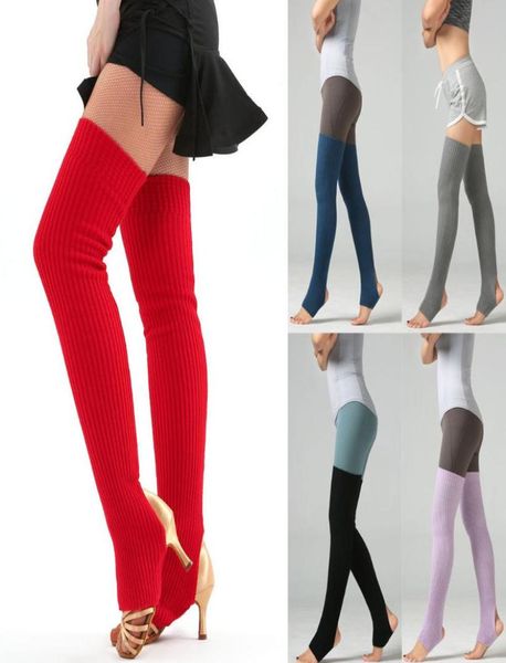 

winter women socks leg warmer leisure long thigh high for women extra long boot over the knee knit dance sock beenwarmers5254519, Black;white