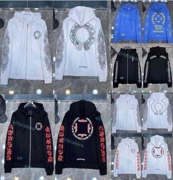 

f2t7 designer mens hoodies chrome winter sweatshirts heart hoodie ch long sleeve jacket loose coat hooded hoody men woman hip hop chromees h, Black