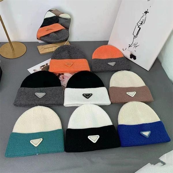 

new designer hat for man beanie designer casquettes luxury knitted hat ins popular winter hats classic letter print warm knitted skull cap 2, Blue;gray