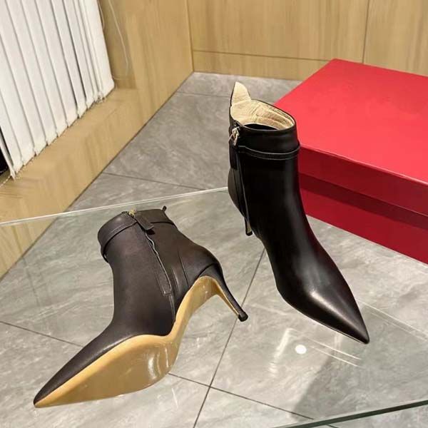

luxury women boots crystal calf leather fashion pointed high heels boots platform fashion shoes size 34-42 with box, Black