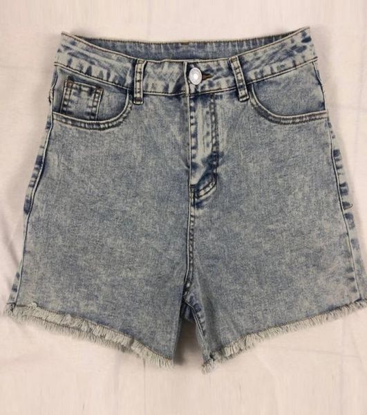 

women high waist denim shorts ripped hole bodycon short feminino summer shorts jeans with tassel plus size streetwear9088344, Blue