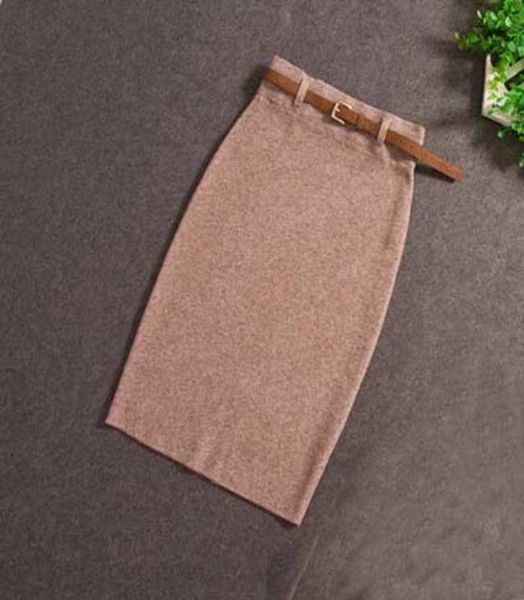 

fashion skirts autumn winter casual women high waist kneelength knitted pencil skirt elegant slim long skirts black skirt y2007046922061