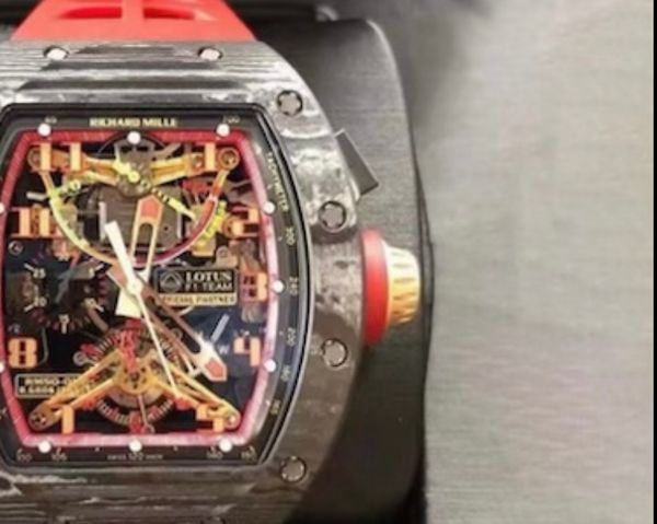 

designer watch rm50-01 strap white and red outlet, Slivery;black