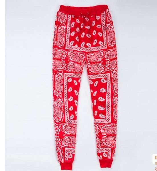 

2017 hip hop jogger sweatpants men039s casual harem pants streetwear cotton joggers red blue bandana pants 920016893949, Black