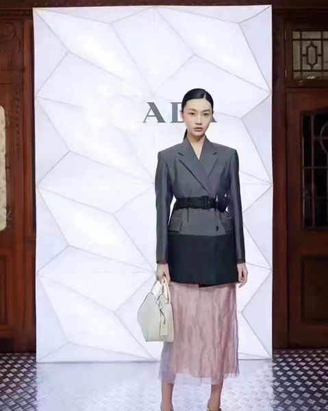 

p0018 women's suits & blazers designer autumn fashion vintage patchwork blazers coat women turn-down collar long sleeve sashes straight, White;black