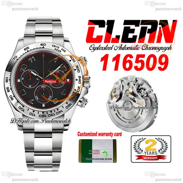 

cf clean factory sa4130 automatic chronograph mens watch 1165 black red dial silver number markers 904l oystersteel bracelet super edition v, Slivery;brown