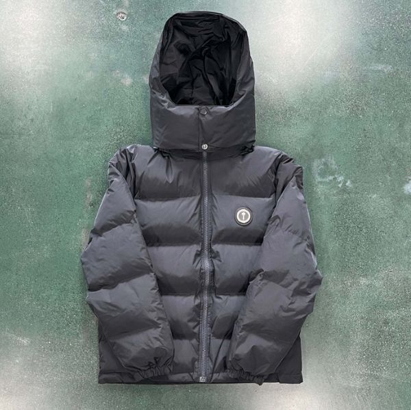 

new 2023 winter down jacket men hem print detachable hat filled with white goose down keep warm and leisure coat black zipper jacket coat