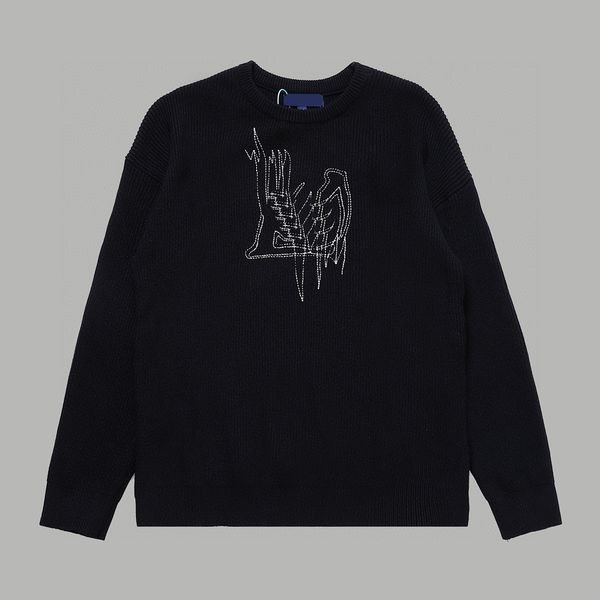 

men's plus size hoodies & sweatshirts jacquard letter knitted sweater in autumn / winter acquard knitting machine e custom jnlarged det, Black;brown