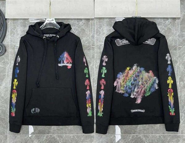 

mjm7 men's hoodies sweatshirts designer womens chrome winter heart hoodie ch long sleeve jacket loose coat hooded hoody man hip hop chr, Black