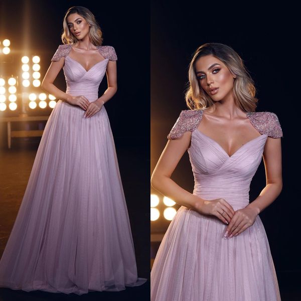 

elegant pink evening dresses sequins cap shoulder party prom dress formal long red carpet dress for special occasion, Black;red