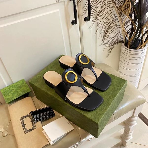 

casual shoes g blondie slides thong sandals mule flat heels square opentoe flat slippers women luxury designers lamb genuine leather goldton, Black