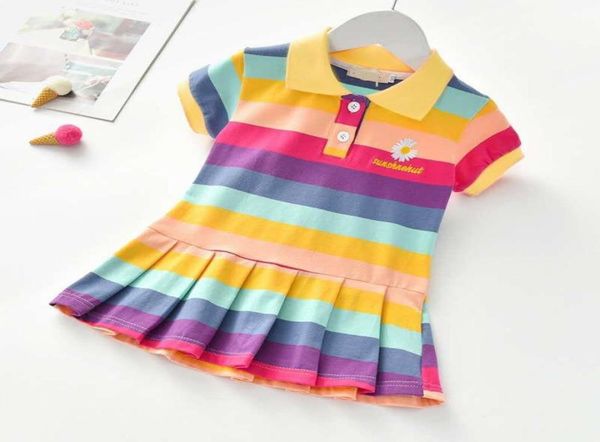 

kids designer clothes girls summer cotton fashion polo dress middle and little girls clothing4797945, Red;yellow