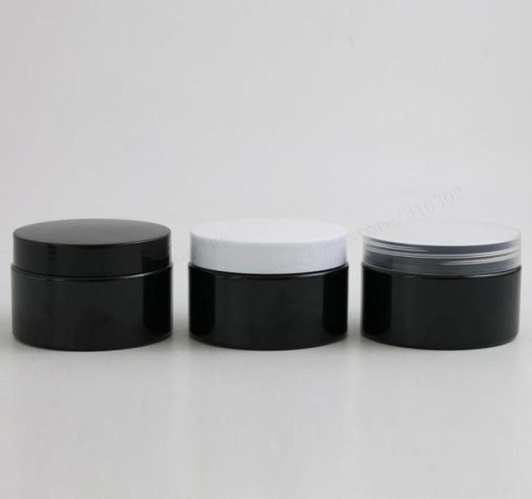 

20 x 120g travel all black cosmetic jar pot makeup face cream container bottle 4oz packaging with plastic lids6745163