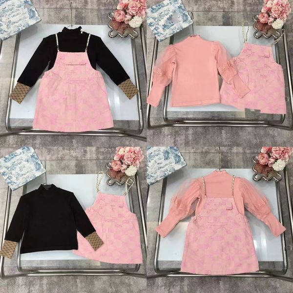 

girl flower wedding dress kid black clothes set sweater and skirt 100-150 cm infant girls clothing sets 2023, Red;yellow