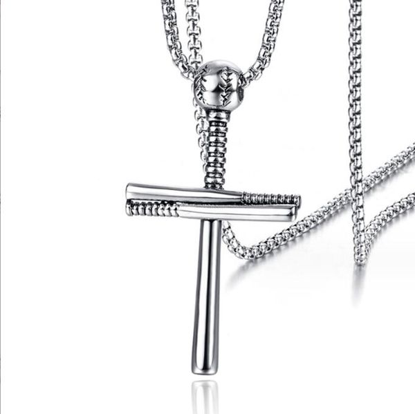 

titanium sport accessories polished number gold strikeout k baseball bat cross with ball on necklace momma pendant with