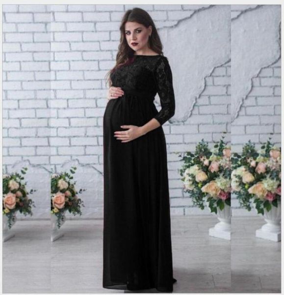 

casual dresses pregnancy dress fancy shooting po pregnant clothes pography props maxi maternity gown clothing lace3220682, Black;gray