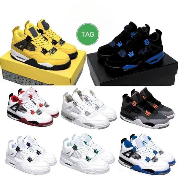 

black cat 4s basketball shoes for men women jumpman 4 j4 og red thunder pine green military white oreo seafoam university blue bred mens wom