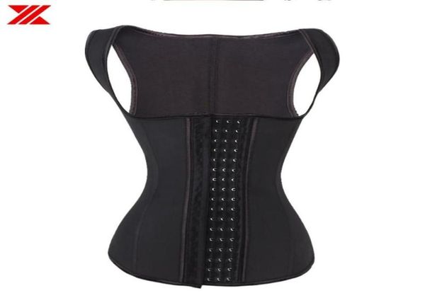 

women039s shapers hexin 4 rows hook 100 latex waist trainer vest corset women body shaper 9 steel bones cincher shapewear faja29896371221, Black;white