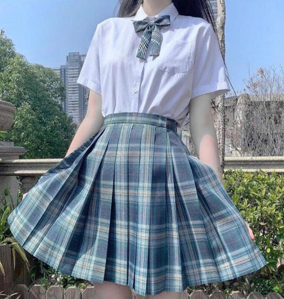 

school check skirt japanese style jk uniform skirts female high waist pleated mujer1961818, Black