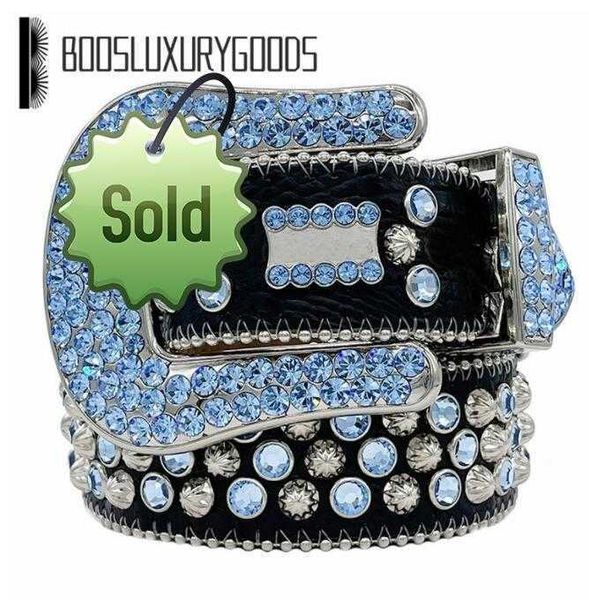 

1Western Cowboy Belt BB Simon Fashion Cowgirl Bling Rhinestone Belt with Eagle Concho Studded Removable Buckle Large Size Belts for Menaa