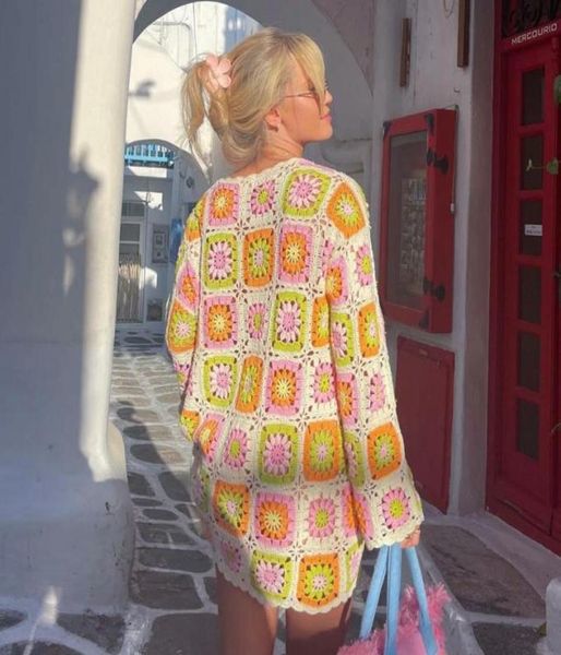 

casual dresses crochet floral patchwork mini dress summer holiday long sleeve coverups y2k vintage hollow out chic women streetwe9503242, Black;gray