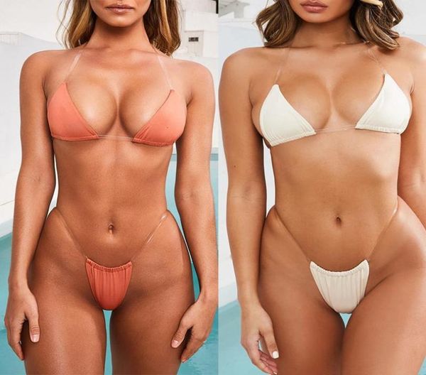 

bikini bikinis 2021 mujer triangle set micro brazilian swimsuit female bathers high cut swimwear women summer bathing suit1786721, White;black