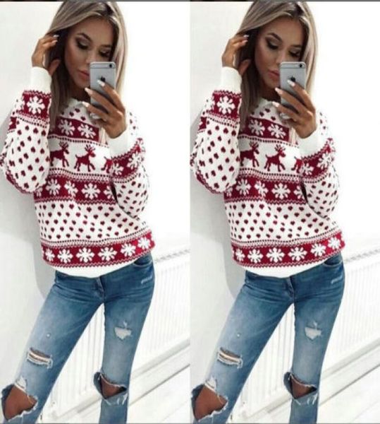 

women lady jumper sweater pullover coat christmas winte ladies warm brief sweaters women clothing new8510920, White;black