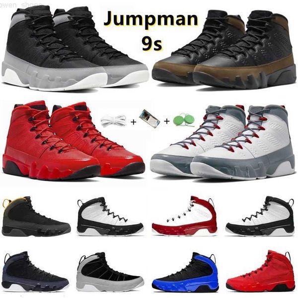 

2023 jumpman 9 9s men basketball shoes light olive fire red particle grey chile gym black white unc racer p university gold blue mens traine