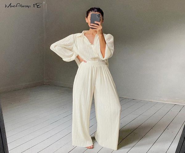 

mnealways18 beige pleated wide leg pants women039s fashion 2020 casual loose summer trousers office lady elegant long lj2008201376360, Black;white