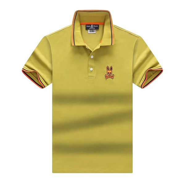 

designer polo neck mens polos crazy psychological rabbit skull rabbit embroidered pattern short sleeved hemd pure cotton color casual shirt, White;black