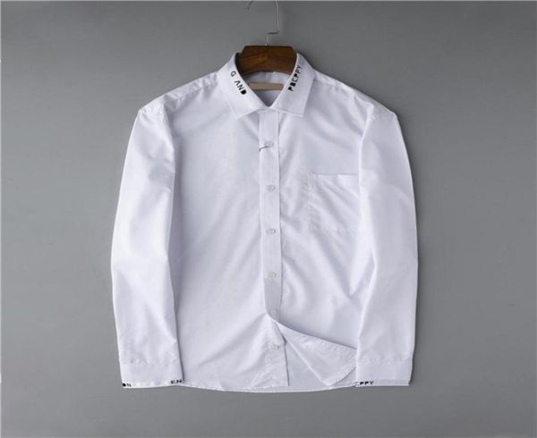 

designer shirt men039s tshirt luxury embroidered men s long sleeve slim fit casual shirt business formal social dress size s6248404548054, White;black