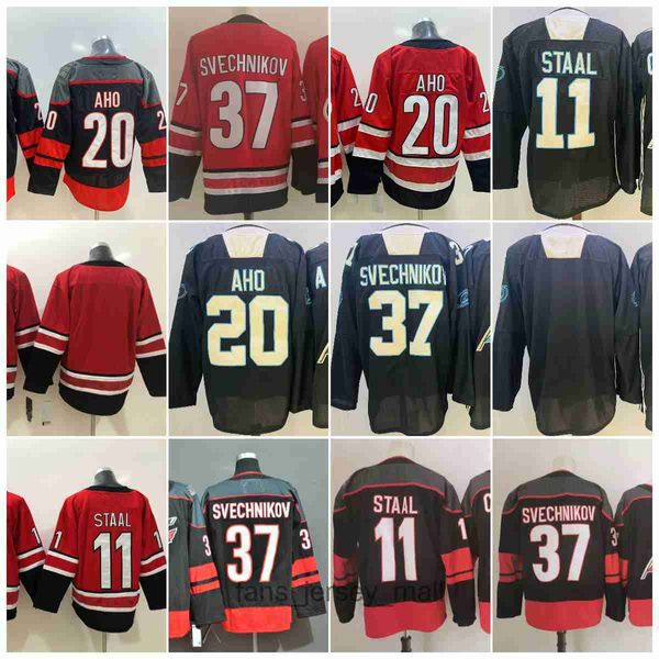 

20 sebastian aho 2023 new retro ice hockey jerseys 11 kevin dineen 37 andrei svechnikov stitched jersey, Black;red