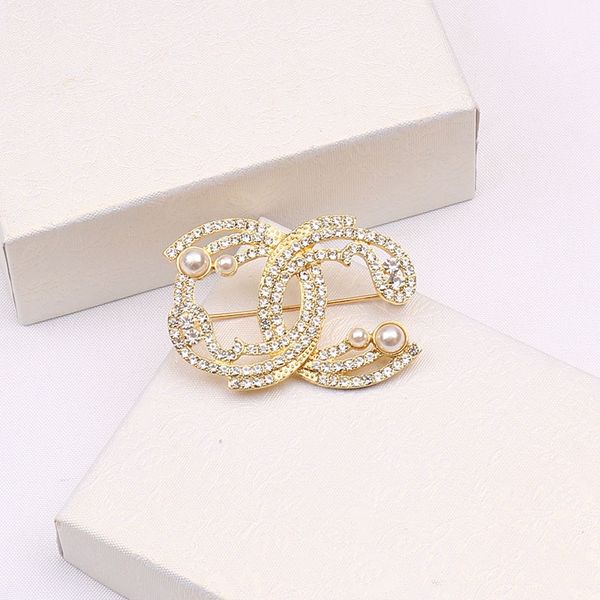 

9020fashion pearl brooch temperament women's diamond brooch gold silver letters, Gray