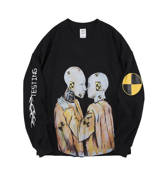 

mens t shirts high street asap rocky testin robot printing short sleeve tshirt casual clothes sxl9031523, White;black