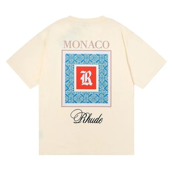 

23ss Rhude Mens T shirt High quality Tess Designer Casual Fashion Short Sleeve Europe America Men Women Round neck Tshirts US Size S-XXL