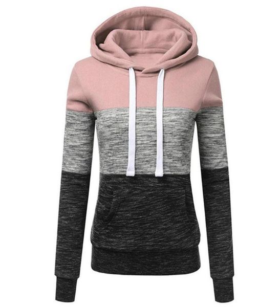

plus size hoodies women sweatshirts autumn womens long sleeve casual hoody sweatshirt striped patchwork hooded pullover 9237946, Black