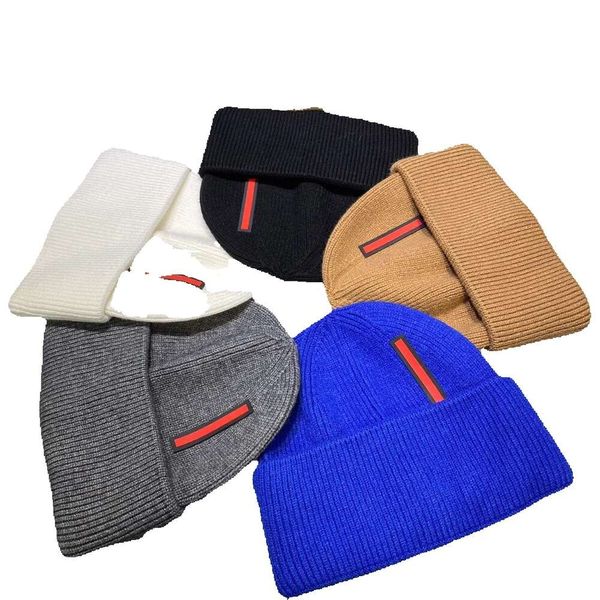 

knitted hat beanie cap designer skull caps for man woman winter hats 5 color optional, Blue;gray