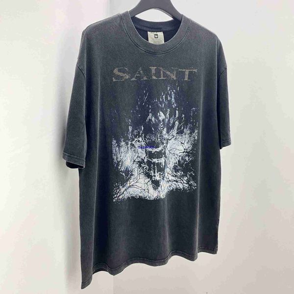 

mvcp men's t-shirts star's same small fashion brand saint michael's dark limited high street old washed t-shirt, White;black