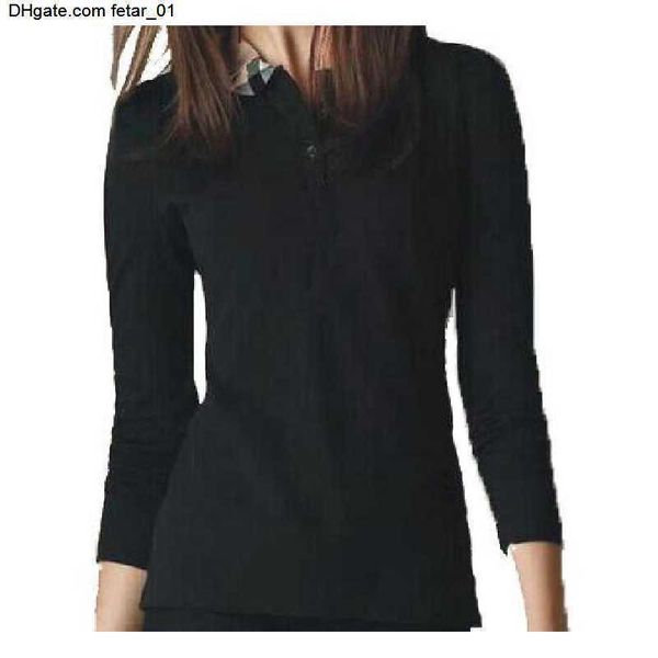 

brand new 22ss womens t shirts slims cotton 100% women shirts short-sleeved for female embroidery woman polo lapel shirt slim fit exercise, White