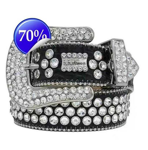 

designer belt bb belt simon mens belt for women shiny diamond belts black on black blue white multicolour with bling rhinestones as gift waistband Factory wholesalel