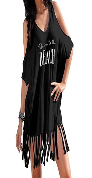 

womens tassel letters print baggy swimwear bikini coverups beach dress woman sea costume swimsuit skirt skirted swimsuit3588742, White;black